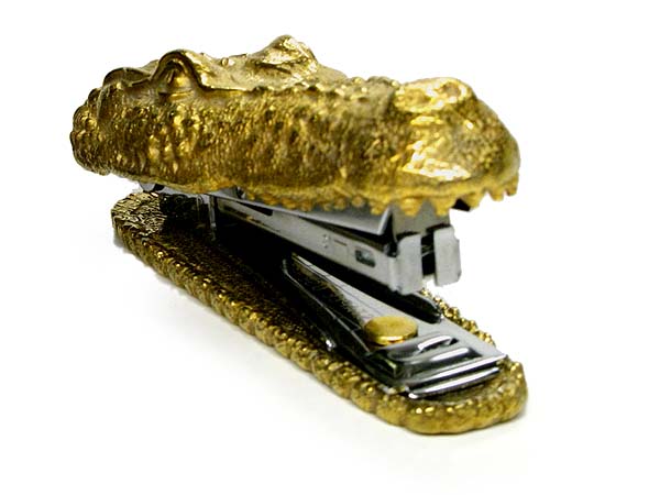 Crocodile Stapler Gold クロコダイル ホッチキス ゴールド