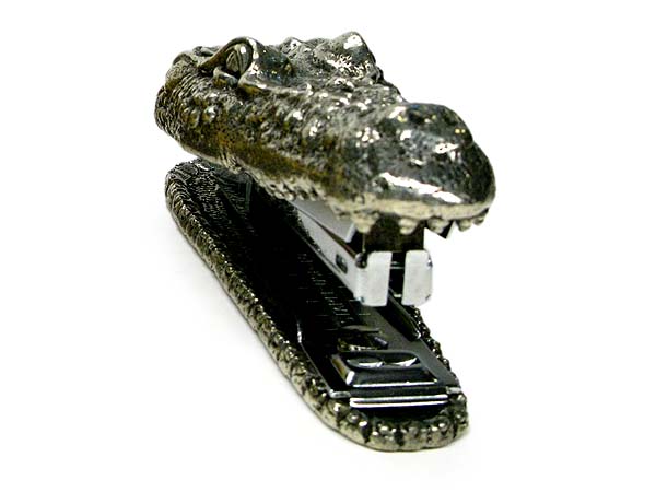 Crocodile Stapler Silver クロコダイル ホッチキス シルバー アリゲーター-RINKY DINK