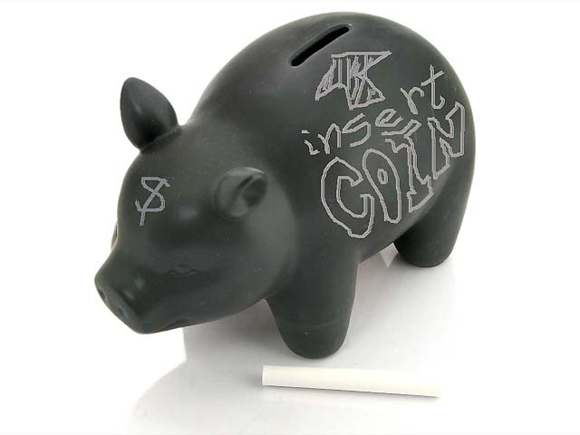 Blackboard piggy bank