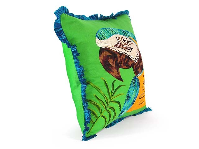 WMBROIDERY PARROT CUSHION #2340M