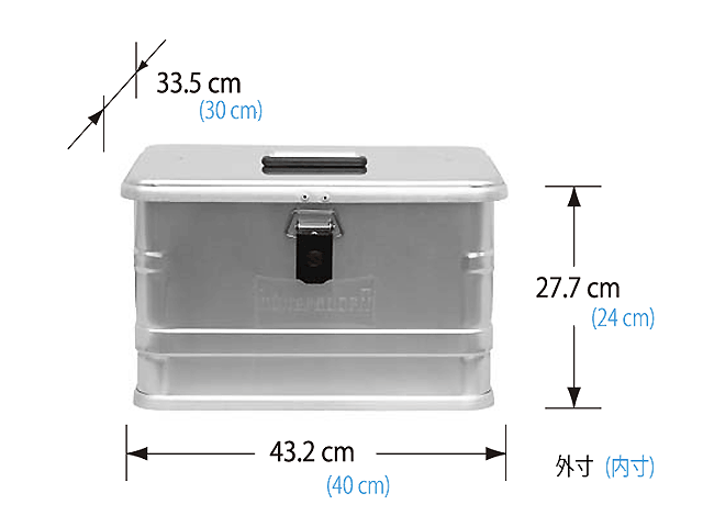 W43.2×D33.5×H27.7cm(内寸W40×D30×H24.5cm)