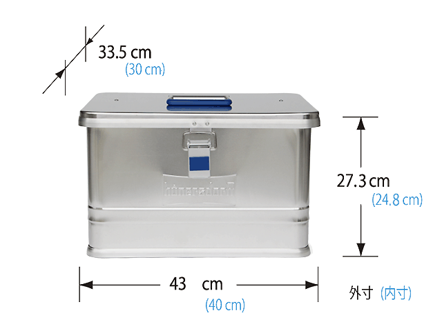 W43×D33.5×H27.3cm(内寸W40×D30×H24.8cm)