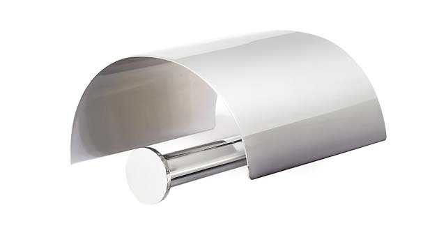 Toilet paper holder with lid